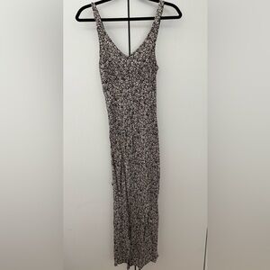 Olivaceous Black Floral Midi Dress